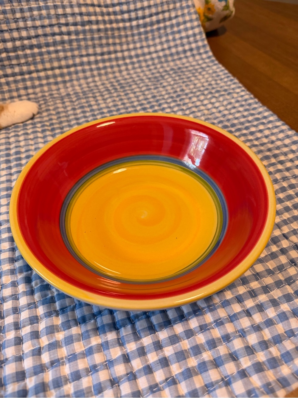 Royal Norfolk Glossy Stoneware Band Bowl, Round 8.5in